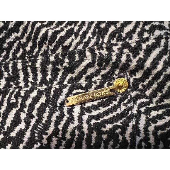 Michael Kors women's cropped black and white patterned pants size XL, stretch - Picture 5 of 10